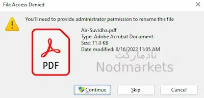 رفع خطای You'll need to provide administrator permission to rename this file رفع خطای You'll need to provide administrator permission to rename this file